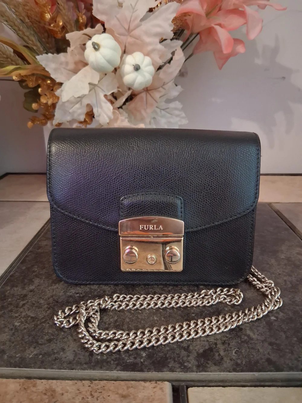 Furla Black Leather Metropolis Mini